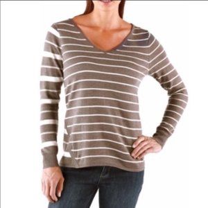 SMARTWOOL Striped Merino V-Neck Sweater XL